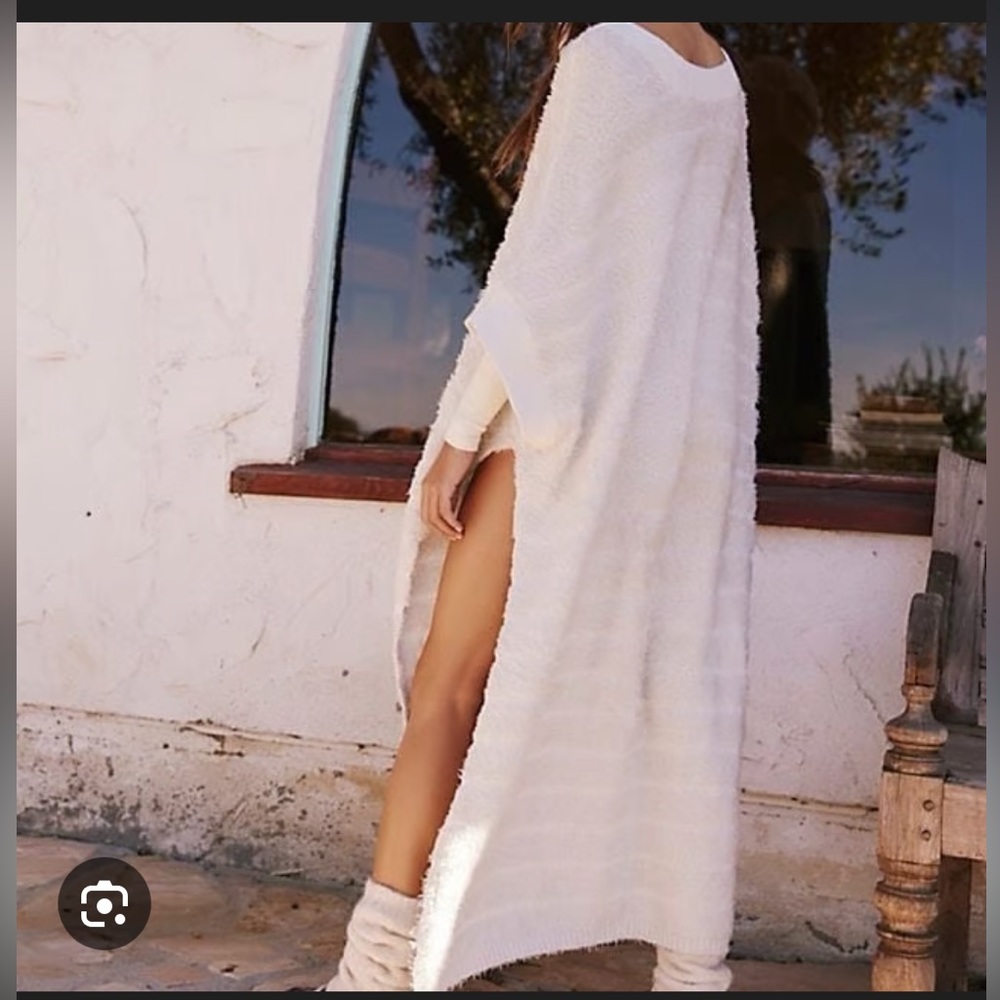Free People Beach "Imani" Pullover Sweater Tunic ivory NWOT M/L - Picture 2 of 16